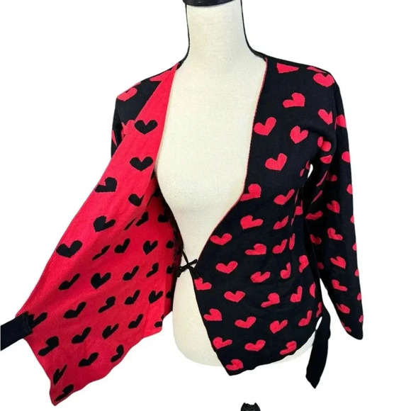 Revolve Lovers + Friends Loved Wrap Top Heart Sweater Small - Picture 6 of 10